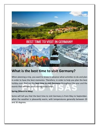 what is the best time to visit germany