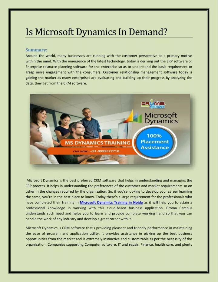 is microsoft dynamics in demand