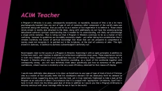 acim teacher