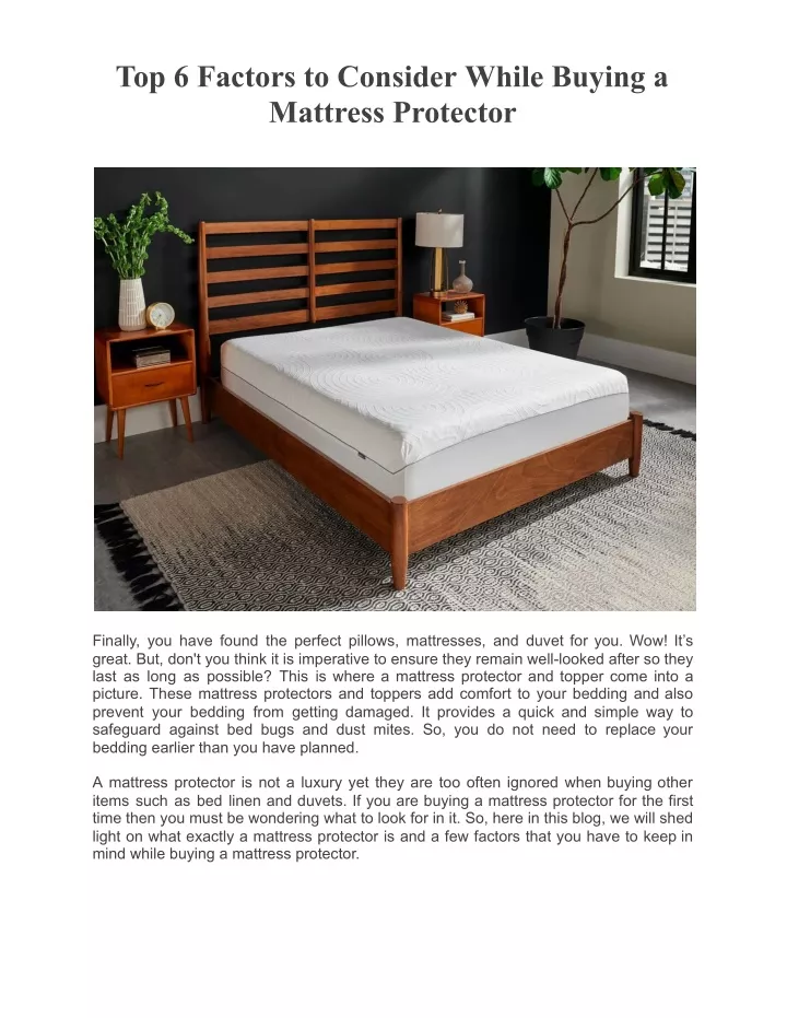top 6 factors to consider while buying a mattress
