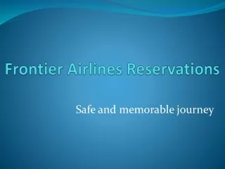 frontier airlines reservations