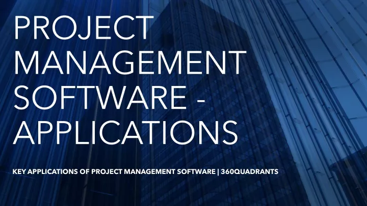 project management software applications