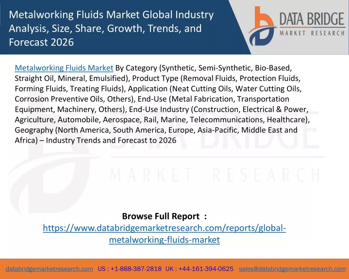 metalworking fluids market global industry
