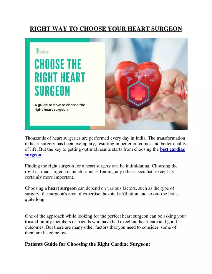 right way to choose your heart surgeon