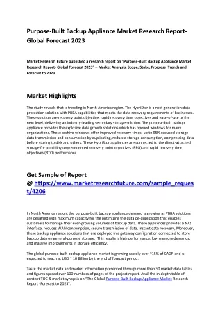 purpose built backup appliance market research