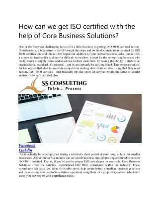 how can we get iso certified with the help
