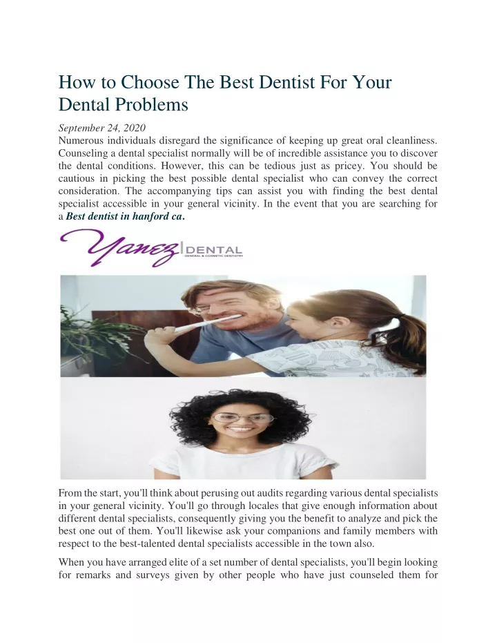 how to choose the best dentist for your dental