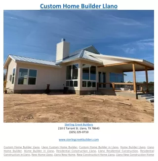 custom home builder llano