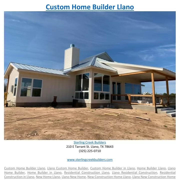 custom home builder llano