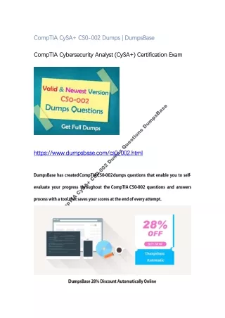comptia cysa cs0 002 dumps dumpsbase