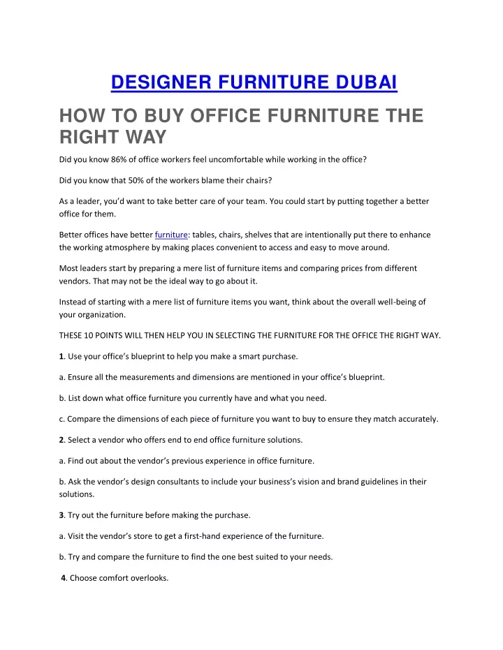 designer furniture dubai