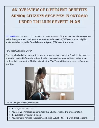 an overview of different benefits senior citizens