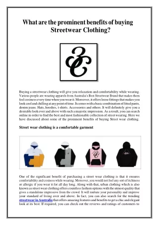 What are the prominent benefits of buying Streetwear Clothing?