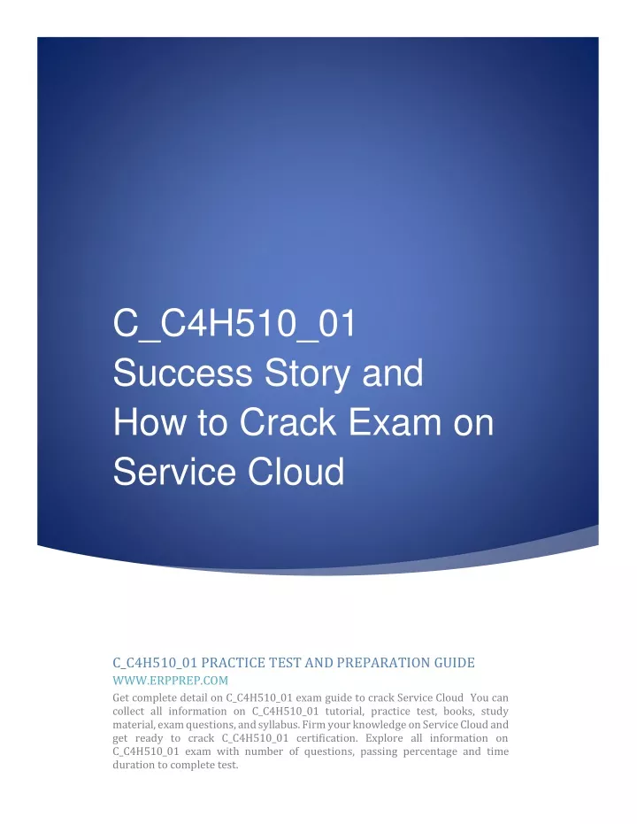 c c4h510 01 success story and how to crack exam
