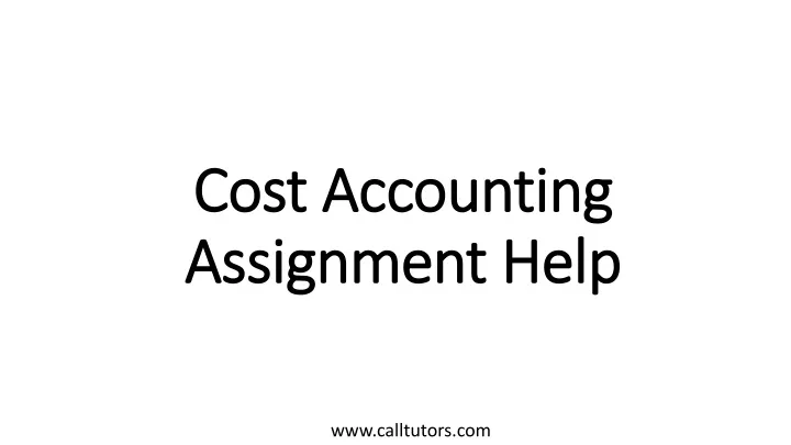 cost accounting assignment help