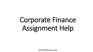 corporate finance assignment help