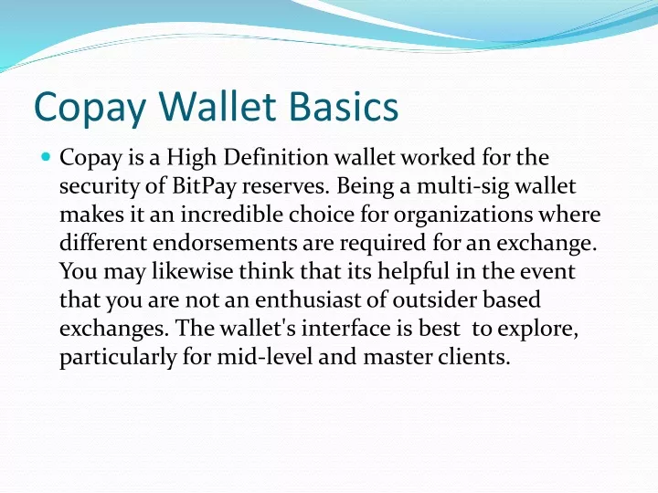 copay wallet basics