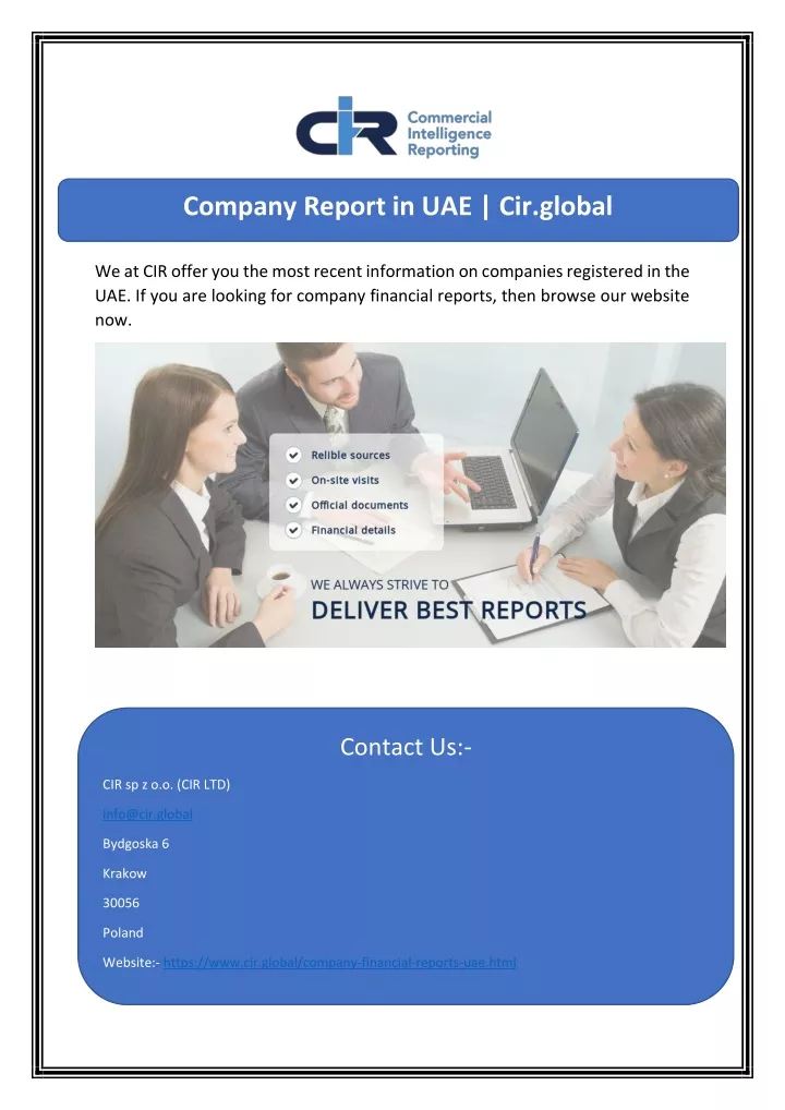 company report in uae cir global