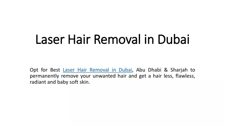 laser hair removal in dubai