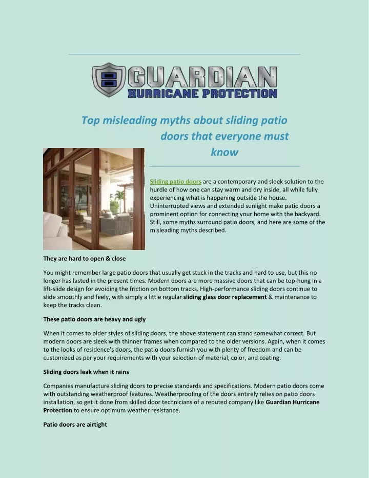 top misleading myths about sliding patio doors