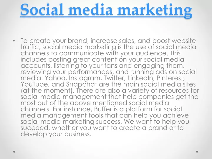 social media marketing