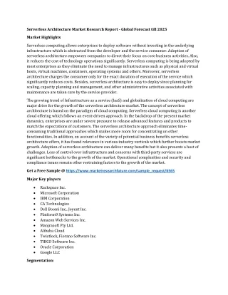 serverless architecture market research report