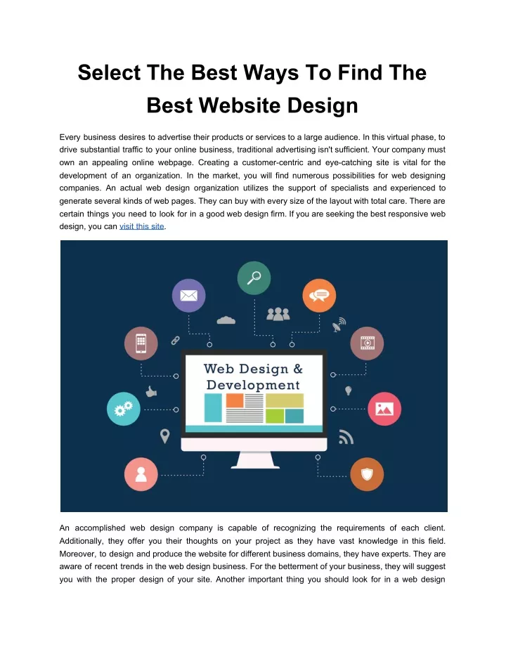 select the best ways to find the best website