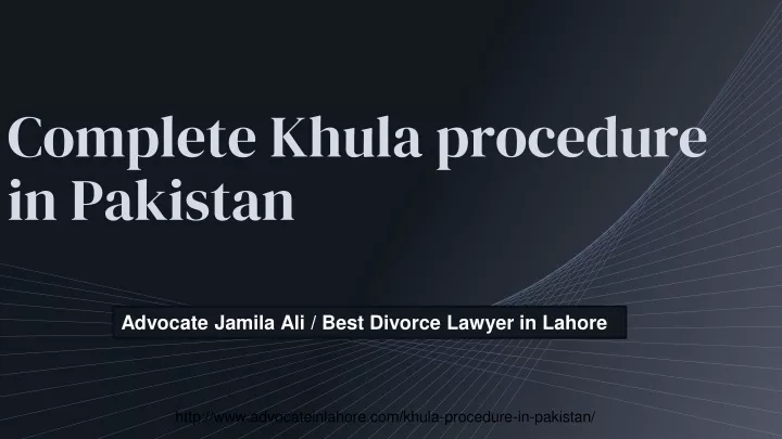 complete khula procedure in pakistan
