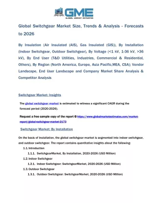 global switchgear market size trends analysis