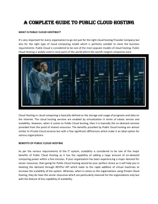 a complete guide to public cloud hosting