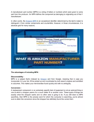 a manufacturer part number mpn is a string