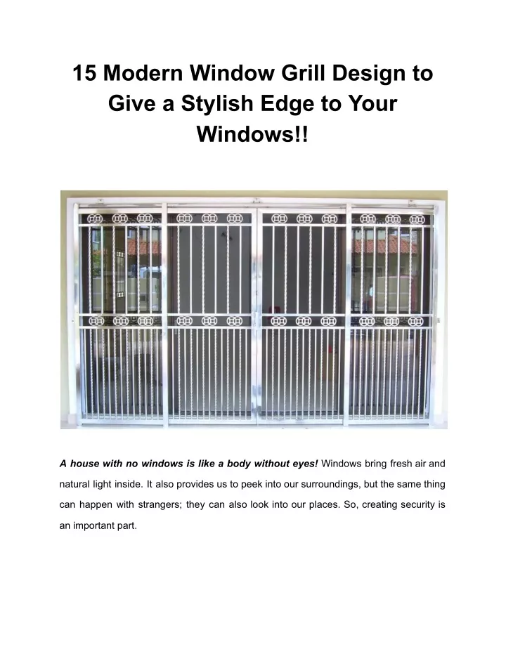 15 modern window grill design to give a stylish