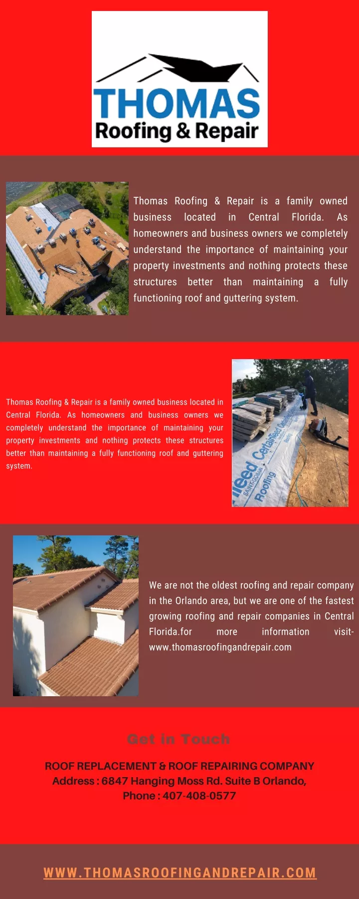 thomas roofing repair is a family owned business