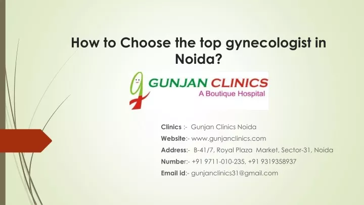 how to choose the top gynecologist in noida