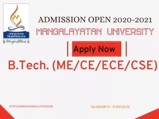 Mangalayatan University Invites the Admission for Btech