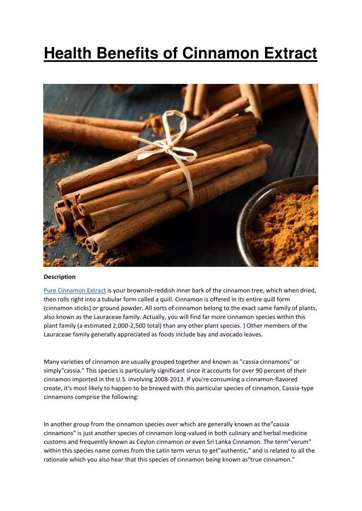 health benefits of cinnamon extract