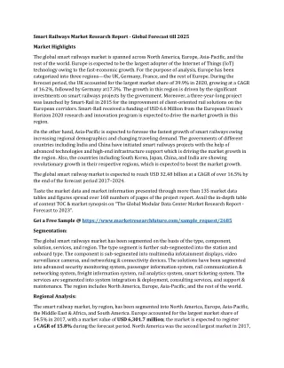 smart railways market research report global