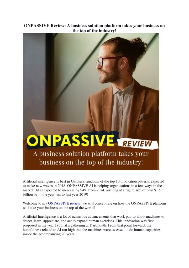 onpassive review a business solution platform
