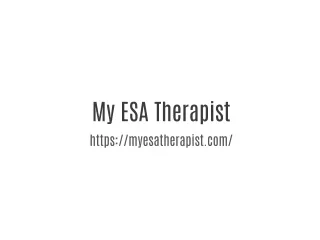 My ESA Therapist