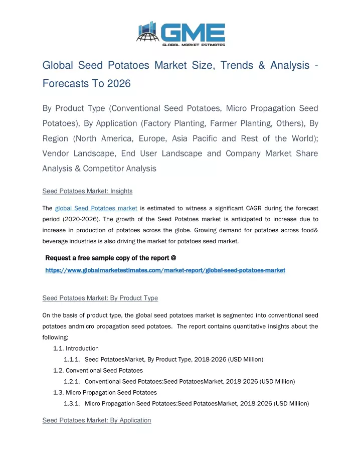 global seed potatoes market size trends analysis