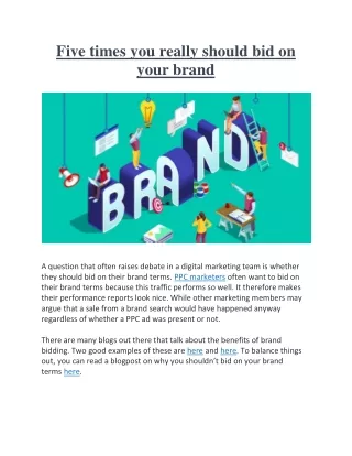 Five times you really should bid on your brand