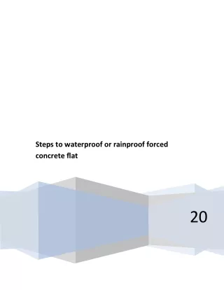steps to waterproof or rainproof forced concrete