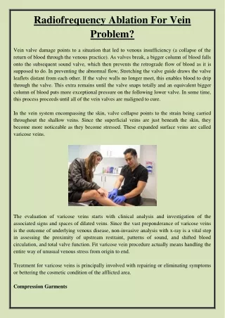 radiofrequency ablation for vein problem