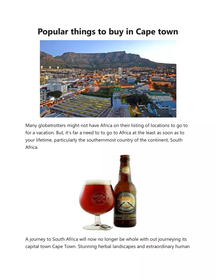 popular things to buy in cape town