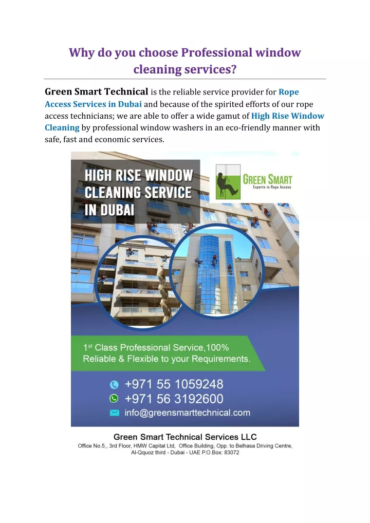 why do you choose professional window cleaning