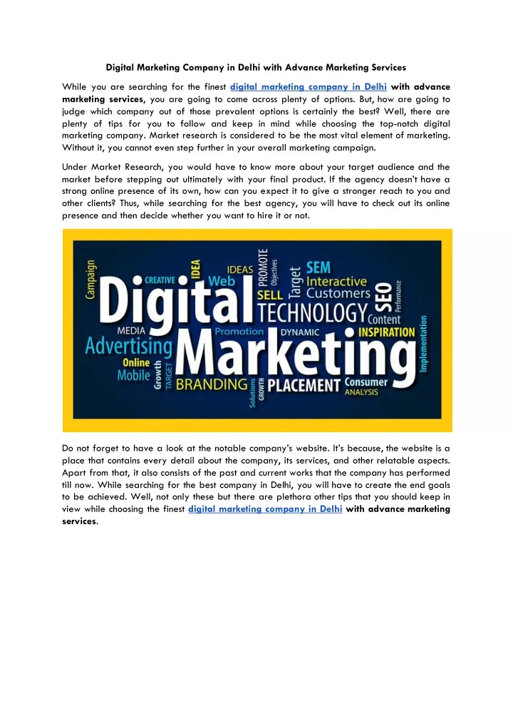 digital marketing company in delhi with advance