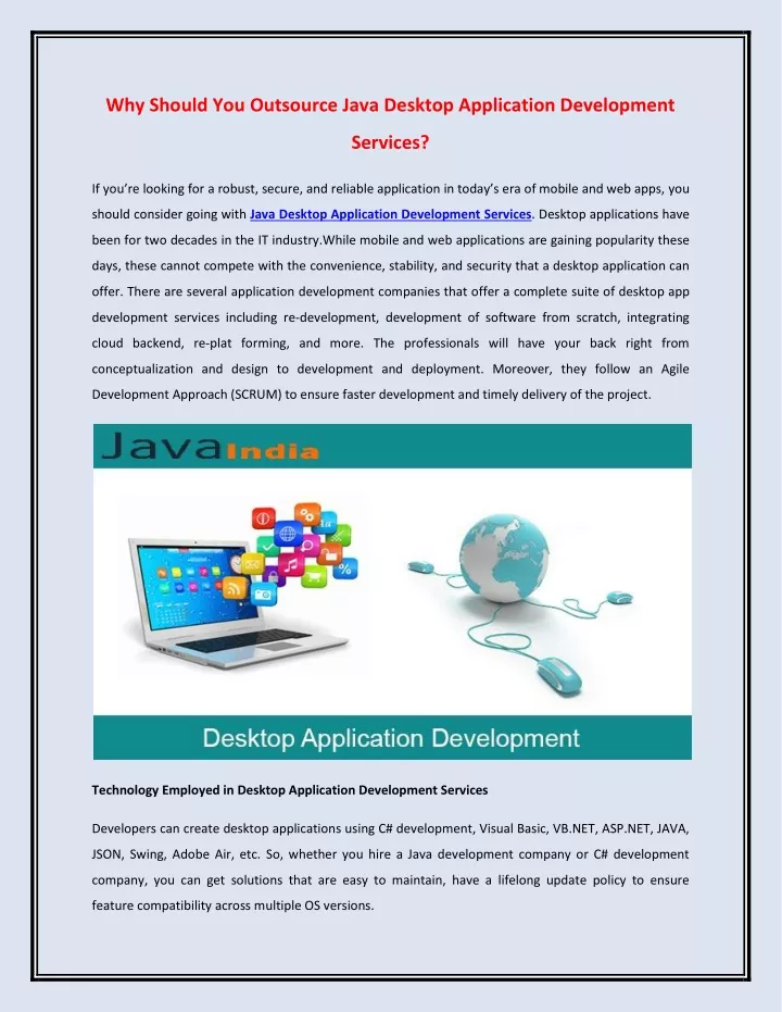why should you outsource java desktop application