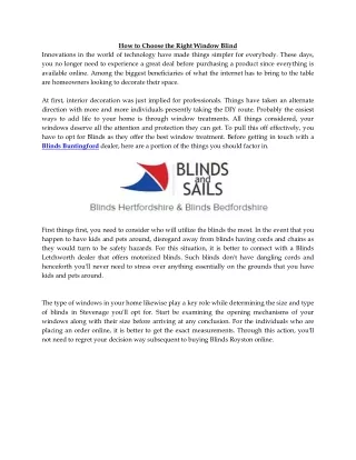 how to choose the right window blind