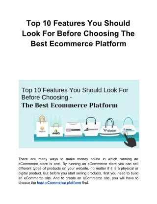 top 10 features you should look for before