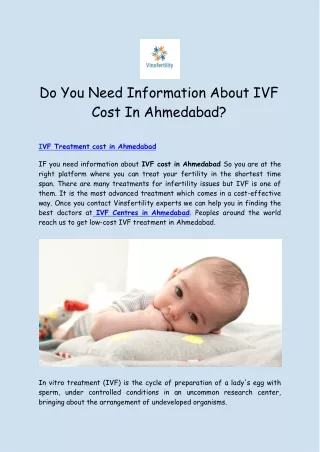 do you need information about ivf cost in ahmedabad
